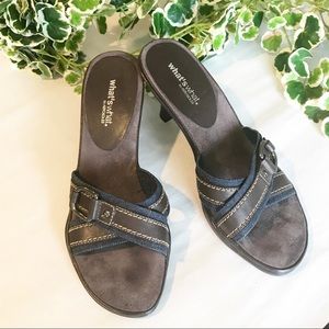 Areosoles • Brown Strap Slide 2” Heels size 7.5